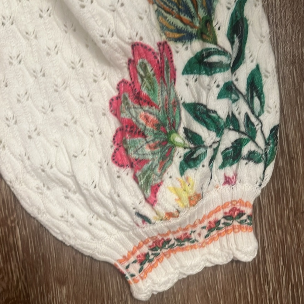 FARM Rio White Embroidered Floral Cardigan with Multicolor Flowers - Picture 9 of 10